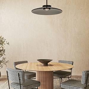 PENDANT LED LIGHT 31W 2700K-3000K TRIAC BLACK MATT - SMOKED GLASS