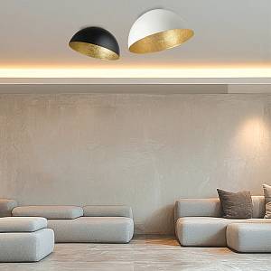 CEILING LAMP E27 MAX 40W METAL BLACK-GOLDEN LEAF