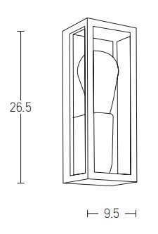 OUTDOOR SCONCE 1XE27 BLACK