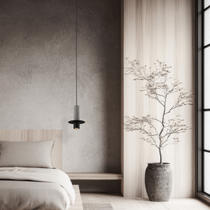 PENDANT LED LIGHT 6W 3000K BLACK METAL - CONCRETE