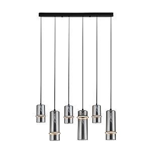 PENDANT LED LINE LIGHT 26W 3000K SANDY BLACK - SMOKED GLASS