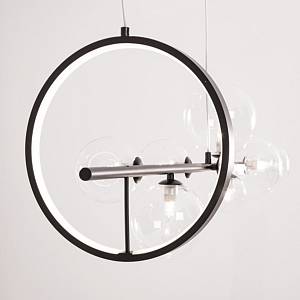 PENDANT LED LIGHT 14W + 7XG9 METAL-GLASS BLACK