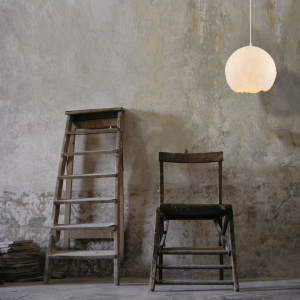 PENDANT LIGHT 1xE27 MAX 15W METAL - PAPER PULP - PLASTIC GLOBE  WHITE