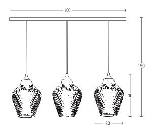 PENDANT LIGHT 3XE27 MAX 40W BLACK