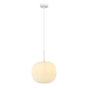 GLASS PENDANT LAMP  1XE27 MAX 40W FROST WHITE GLASS &  MATT WHITE METAL