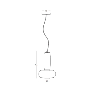 PENDANT LED LIGHT 23W 3000K METAL-SMOKED & OPAL GLASS , BLACK