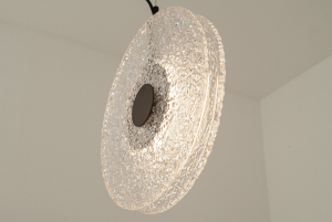 PENDANT LED LIGHT 11W 3000K METAL-GLASS, BLACK-CLEAR GLASS