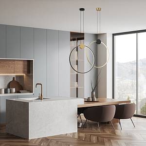 PENDANT LED LIGHT 24W 3000K ALUMINIUM-SILICON,BLACK-GOLD RING