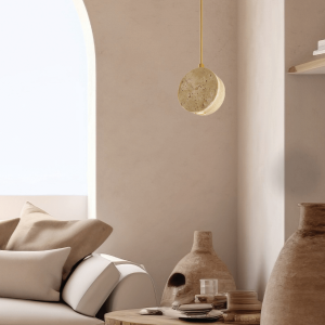 PENDANT LED LIGHT 3W 3000K NATURAL STONE - GOLD METAL
