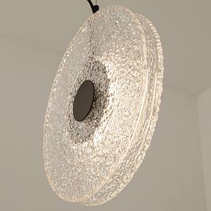 PENDANT LED LIGHT 8W 3000K METAL-GLASS, BLACK-CLEAR GLASS