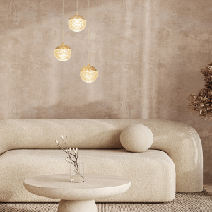 PENDANT LED LIGHT 25W 3000K TRIAC GOLD MATT ALUMINIUM - ACRYLIC