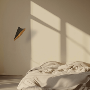 PENDANT LIGHT 1xE27 MAX 15W MULBERRY SILK - METAL BLACK