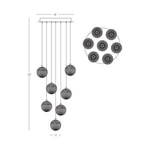 PENDANT LED LIGHT 52W 3000K TRIAC GOLD ALUMINIUM - ACRYLIC