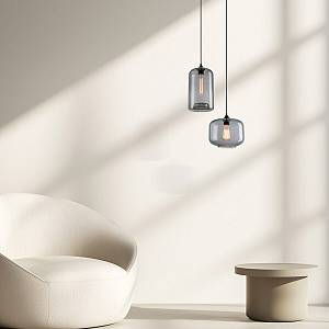 PENDANT LAMP 1XE27 GLASS SMOKED GREY