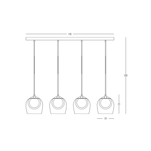 LINE LED LIGHT 24W 3000K METAL-GLASS