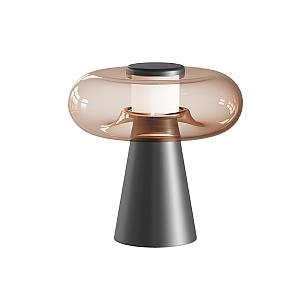 TABLE LED LIGHT 18W 3000K BLACK MATT, TOUCH DIM - TAWNY GLASS