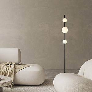 LED FLOOR LIGHT 12W 3000K GLASS &METAL  WHITE-BLACK