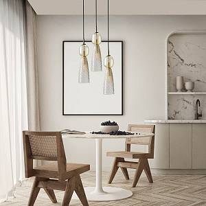 PENDANT LIGHT 3XE14 MAX 40W GLASS ANTIQUE BRASS