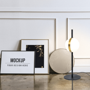 TABLE LIGHT 8W ALUMINIUM-METAL-ACRYLIC BLACK&GOLD