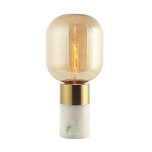 TABLE LAMP E27 MAX 25W GLASS  AMBER -BRASS - WHITE  ON/OFF SWITCH