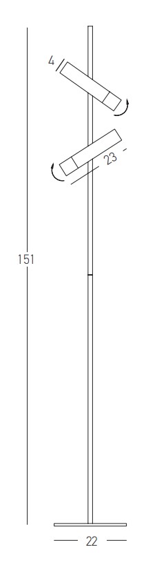 FLOOR LED LAMP 7W 3000K METAL BLACK GOLD