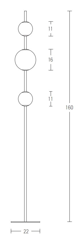 LED FLOOR LIGHT 12W 3000K GLASS &METAL  WHITE-BLACK