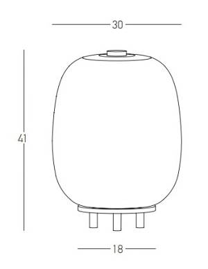 TABLE LAMP 1XG9 SMOKE GLASS - GOLD MAT