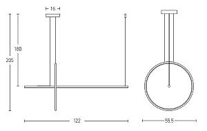 LED PENDANT LIGHT 41W  3000K  ALUMINΙUM  DIMMING  BLACK