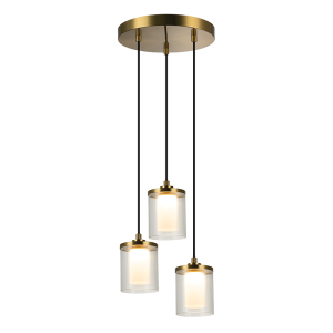 PENDANT LED LIGHT 20W 3000K METAL-GLASS GOLD