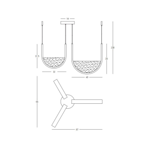 PENDANT LED LIGHT 54W 3000K,4000K BLACK-LIGHT GREY