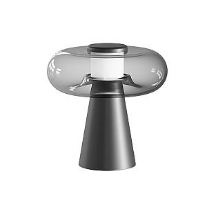 TABLE LED LIGHT 18W 3000K BLACK MATT, TOUCH DIM - SMOKED GLASS