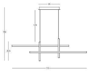 PENDANT LED LIGHT 47W 3000K ALUMINIUM  GOLD BLACK