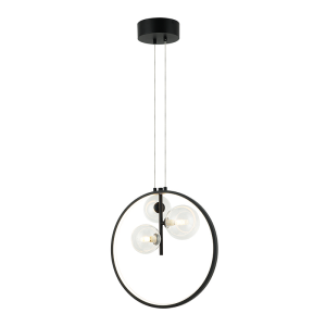 PENDANT LED LIGHT 20W +3 XG9 METAL-GLASS BLACK