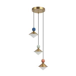 PENDANT LED LIGHT 20W 3000K CERAMIC - METAL - GLASS, BRASS