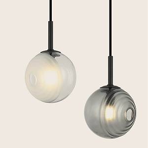 PENDANT LIGHT 5XG9 MAX 5W METAL-GLASS, CLEAR-FROST WHITE-SMOKED