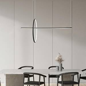 LED PENDANT LIGHT 41W  3000K  ALUMINΙUM  DIMMING  BLACK