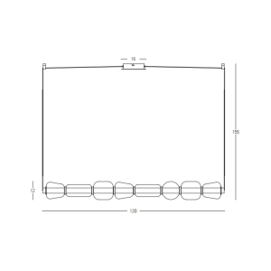 PENDANT LED LIGHT 37W 3000K METAL-GLASS, BLACK-SMOKED GREY