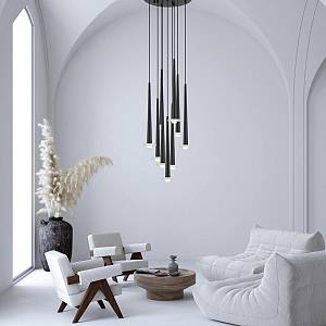 PENDANT LED LIGHT 25W 3000K ALUMINUM -MARBLE BLACK
