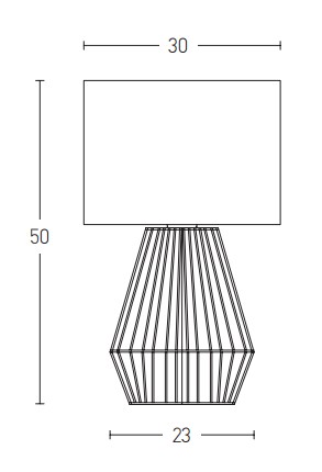 TABLE LAMP E27 MAX 40W HEMP ROPE &LINEN  NATRUAL ON/OFF SWITCH