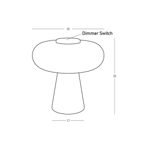 TABLE LED LIGHT 18W 3000K BLACK MATT, TOUCH DIM - TAWNY GLASS