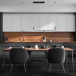 PENDANT LED LIGHT 40W 3000K ALUMINIUM-SILICONE BLACK  MATT