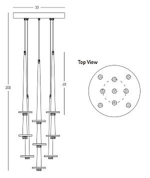 PENDANT LED LIGHT 25W 3000K ALUMINUM -MARBLE BLACK