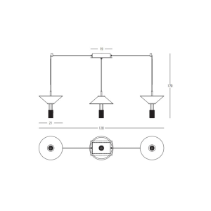 LINE LED LIGHT 28W 3000K ALUMINIUM GOLD