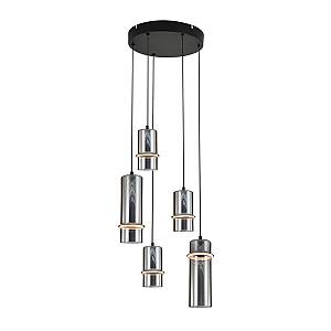 PENDANT LED LIGHT 20W 3000K SANDY BLACK - SMOKED GLASS