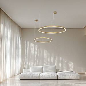 LED PENDANT LIGHT  43W 3000K  ALUMINIUM  & ACRYLIC  GOLD