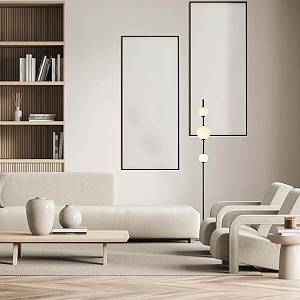 LED FLOOR LIGHT 12W 3000K GLASS &METAL  WHITE-BLACK