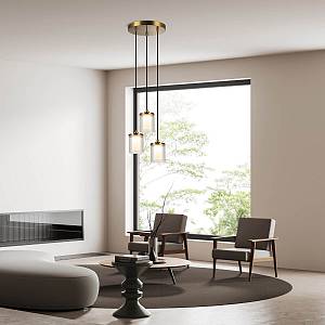 PENDANT LED LIGHT 20W 3000K METAL-GLASS GOLD