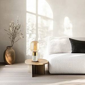 TABLE LAMP E27 MAX 25W GLASS  AMBER -BRASS - WHITE  ON/OFF SWITCH