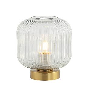 TABLE LAMP E27 MAX 25W GLASS  BRASS ON/OFF SWITCH