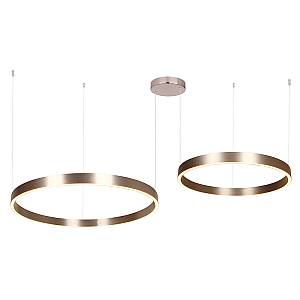 PENDANT LED LIGHT UP-DOWN 118W 3000K ELECTROPLATE BRUSHED COFFEE ALUMINIUM - ACRYLIC